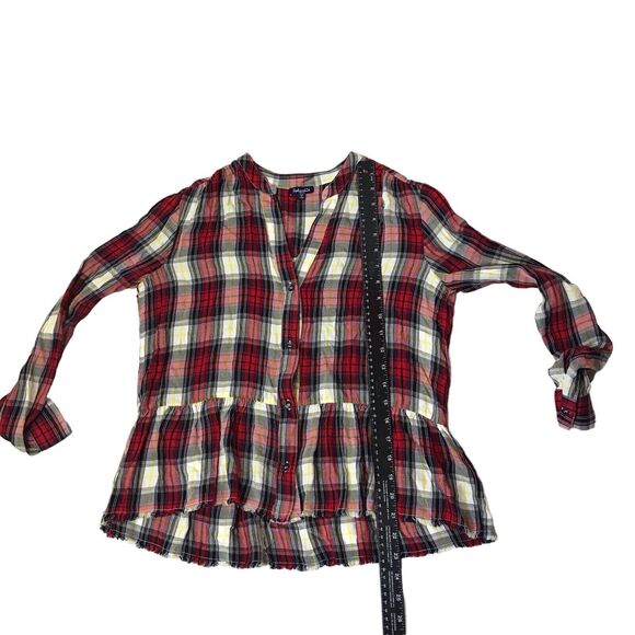 SPLENDID Women's Long Edgware Plaid Shirt Button Front Size Small‎ MSRP $128 - Picture 6 of 9